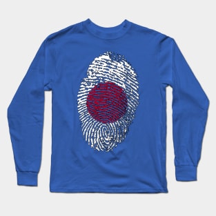 Japanese Flag - Japan Flag - JP Flag Fingerprint Long Sleeve T-Shirt